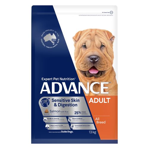 ADVANCE Dog Adult All Breed Sensitive Skin & Digestion Salmon with Rice 13kg