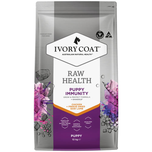 IVORY COAT Puppy RAW HEALTH Immunity Chicken + Freeze Dried Lamb 10kg