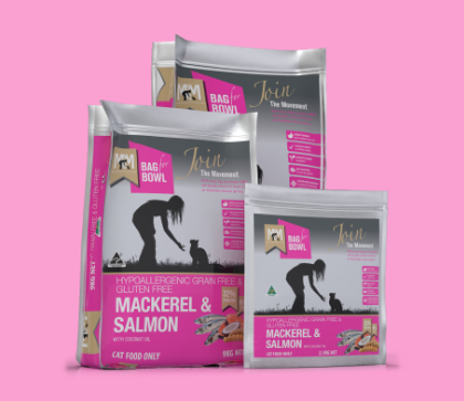 Meals For Meows Cat Mackerel & Salmon Grain Free Gluten Free HOT PINK