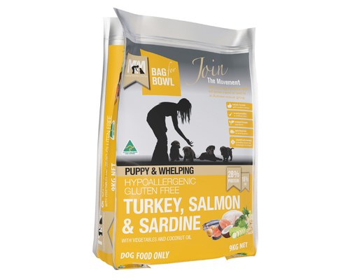 OH - Meals For Mutts Dog Puppy Turkey & Salmon & Sardine Gluten Free 20kg ORANGE