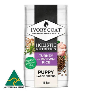 IVORY COAT DOG Puppy Large Bread Turkey & Brown Rice 15kg
