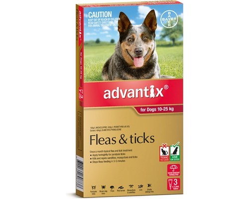Advantix Fleas & Ticks Large 3 Dose (10-25kg) Red