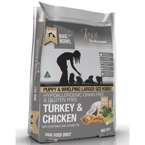 Meals For Mutts Dog Puppy Large Kibble Turkey & Chicken Grain Free Gluten Free GREY